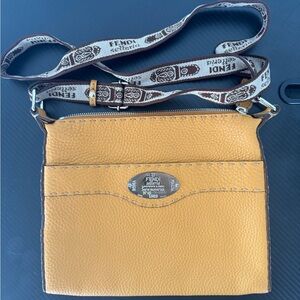 Fendi Mustard Leather Shoulder Bag